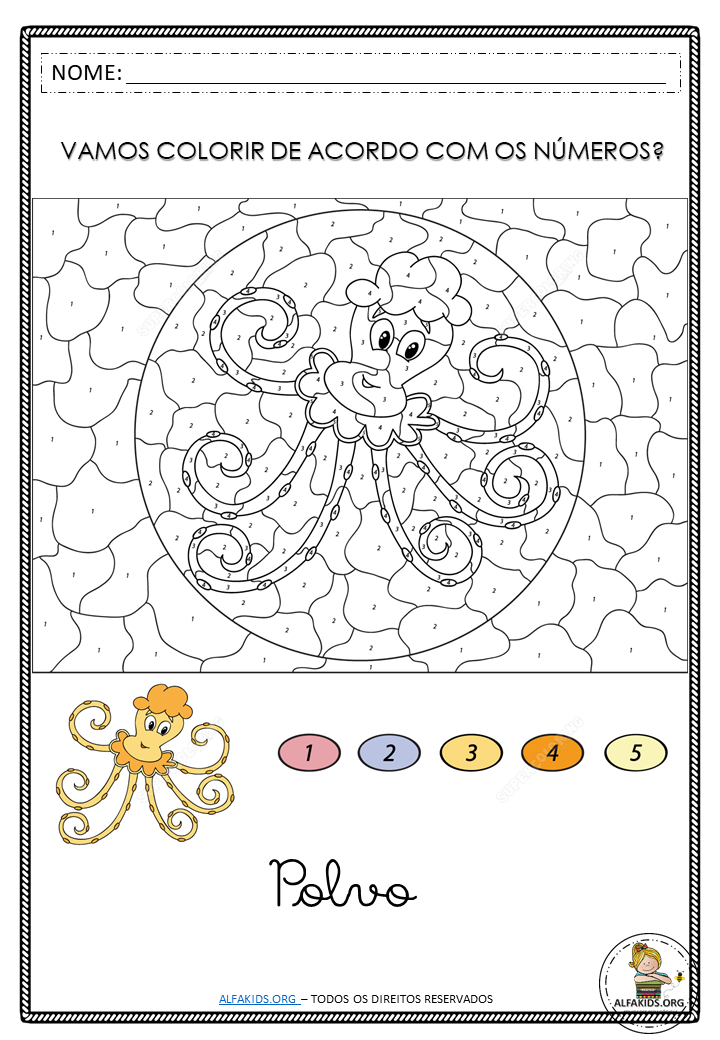 Caderno com Desenhos para Colorir de acordo com números  Páginas de colorir  com animais, Atividades de colorir, Numeros para colorir