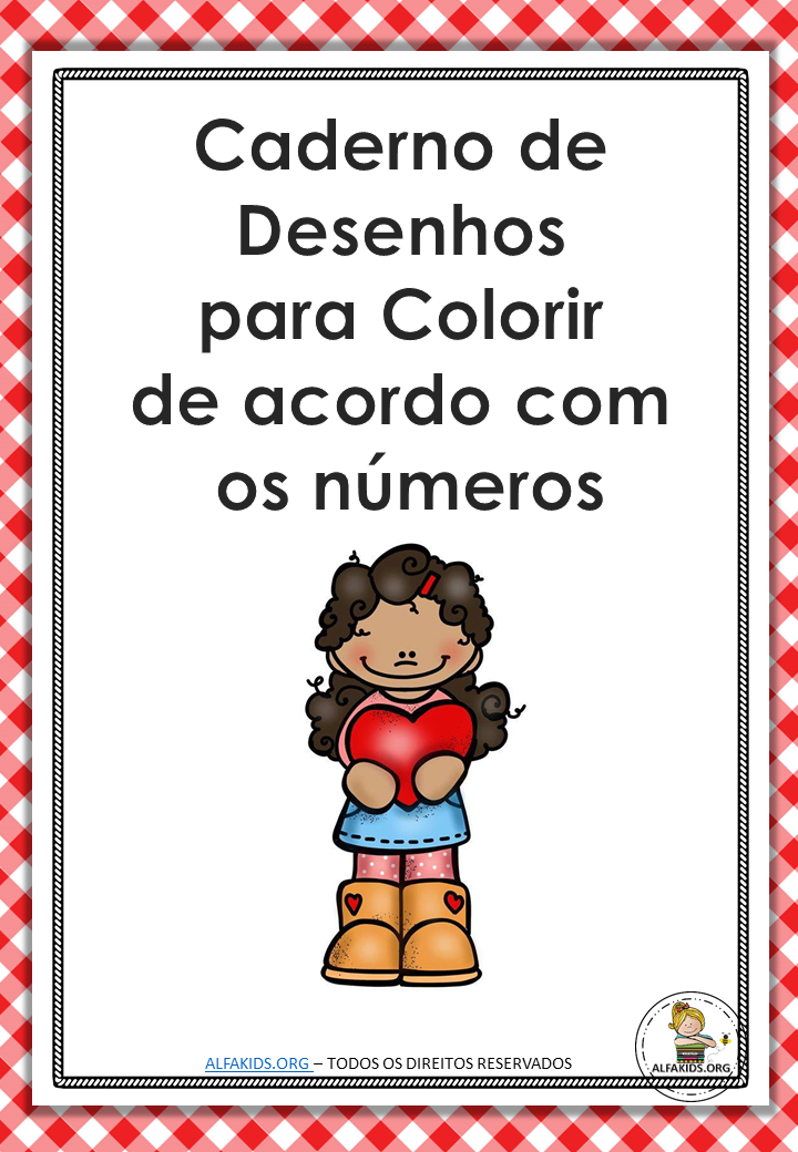 Caderno com Desenhos para Colorir de acordo com números